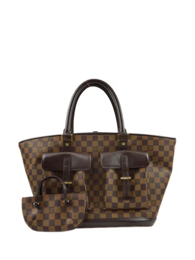 Pre-owned Louis Vuitton 2003 Manosque Gm Tote Bag In 褐色