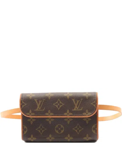 Pre-owned Louis Vuitton 2003 Mini Pochette Florentine Belt Bag In Brown