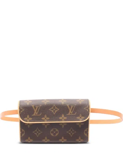 Pre-owned Louis Vuitton 2003 Mini Pochette Florentine Belt Bag In Brown