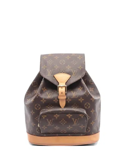 Pre-owned Louis Vuitton 2003 Mm Montsouris Monogram Leather Backpack In Brown