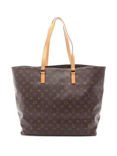 Pre-owned Louis Vuitton 2003 Monogram Cabas Alto Shoulder Bag In Brown
