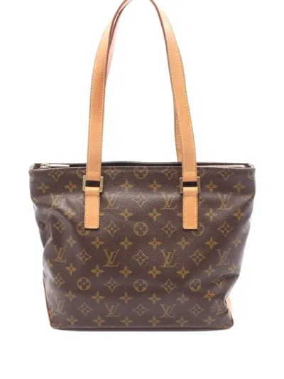 Pre-owned Louis Vuitton 2003 Monogram Cabas Piano Shoulder Bag In Brown