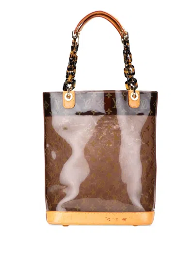 Pre-owned Louis Vuitton 2003 Monogram Cabas Sac Ambre Mm Tote Bag In Brown