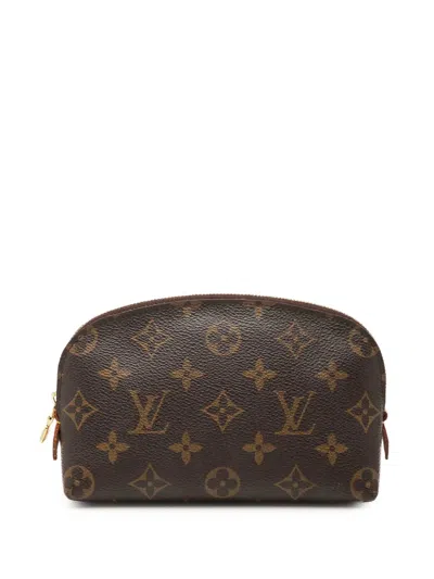 Pre-owned Louis Vuitton 2003 Monogram Cosmetic Pm Pouch In Brown