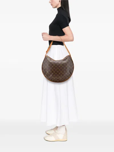 Pre-owned Louis Vuitton 2003 Monogram Croissant Gm Hobo Bag In Brown