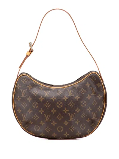 Pre-owned Louis Vuitton 2003 Monogram Croissant Mm Hobo Bag In Brown