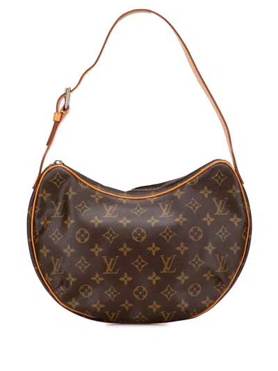 Pre-owned Louis Vuitton 2003 Monogram Croissant Mm Hobo Bag In Brown