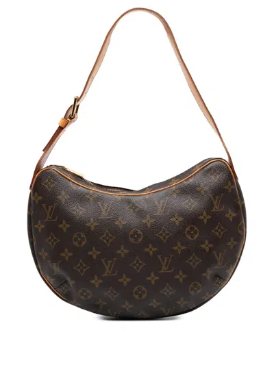 Pre-owned Louis Vuitton 2003 Monogram Croissant Mm Hobo Bag In Brown