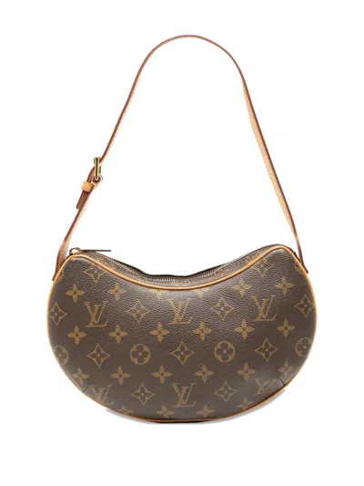 Pre-owned Louis Vuitton 2003 Monogram Croissant Pm Hobo Bag In Brown