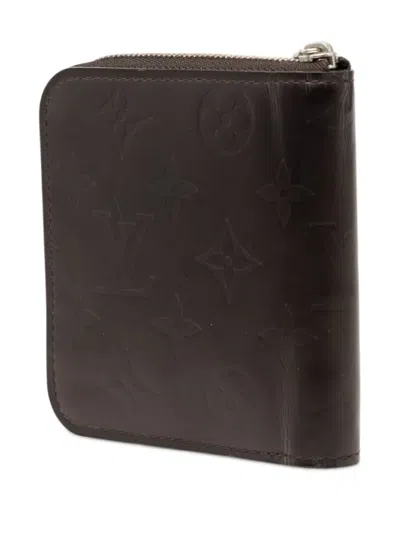 Pre-owned Louis Vuitton 2003 Monogram Glace Zippy Wallet Small Wallets In Brown