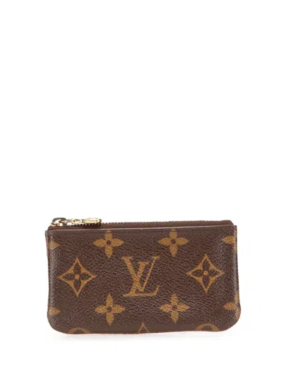 Pre-owned Louis Vuitton 2003 Monogram Key Pouch Coin Pouch In Brown