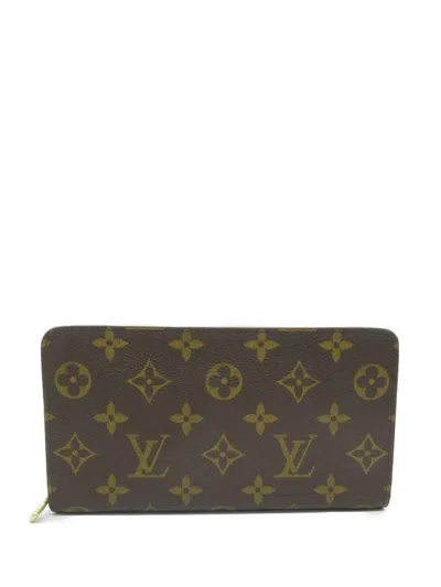 Pre-owned Louis Vuitton 2003 Monogram Long Wallet In Brown