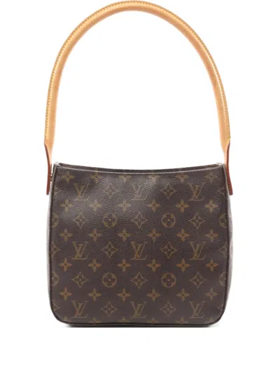 Pre-owned Louis Vuitton 2003 Monogram Looping Mm Shoulder Bag In Brown