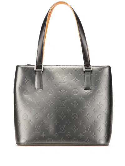 Pre-owned Louis Vuitton 2003 Monogram Mat Stockton Tote Bag In Gray