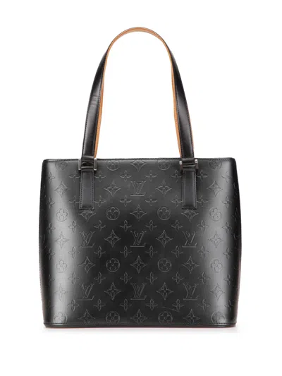 Pre-owned Louis Vuitton 2003 Monogram Mat Stockton Tote Bag In Gray