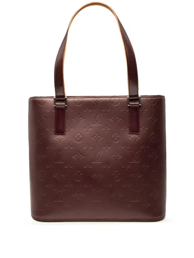 Pre-owned Louis Vuitton 2003 Monogram Mat Stockton Tote Bag In Red