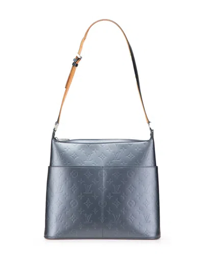 Pre-owned Louis Vuitton 2003 Monogram Mat Sutter Shoulder Bag In Blue