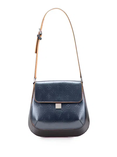 Pre-owned Louis Vuitton 2003 Monogram Mat Webster Street Shoulder Bag In Blue