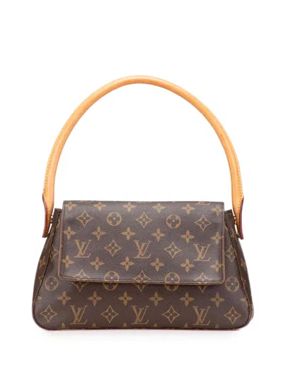 Pre-owned Louis Vuitton 2003 Monogram Mini Looping Shoulder Bag In Brown