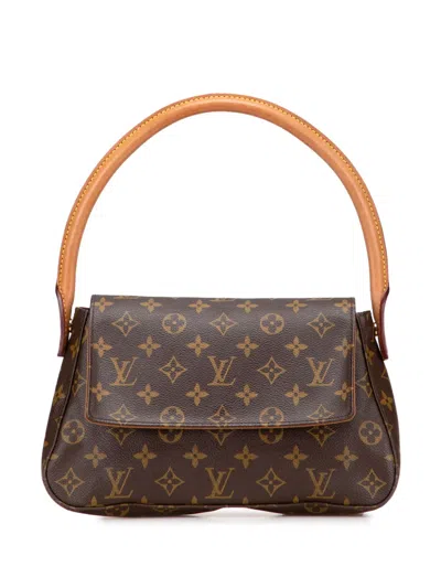 Pre-owned Louis Vuitton 2003 Monogram Mini Looping Shoulder Bag In Brown