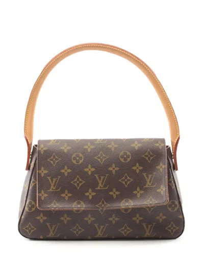 Pre-owned Louis Vuitton 2003 Monogram Mini Looping Shoulder Bag In Brown