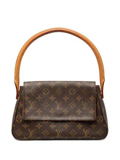 Pre-owned Louis Vuitton 2003 Monogram Mini Looping Shoulder Bag In Brown