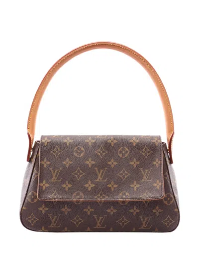 Pre-owned Louis Vuitton 2003 Monogram Mini Looping Shoulder Bag In Brown