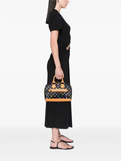 Pre-owned Louis Vuitton 2003 Monogram Multicolore Alma Pm Handbag In Black
