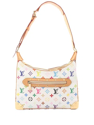 Pre-owned Louis Vuitton 2003 Monogram Multicolore Boulogne Shoulder Bag In White
