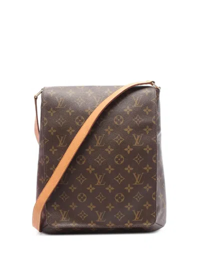 Pre-owned Louis Vuitton 2003 Monogram Musette Salsa Long Strap Crossbody Bag In Brown
