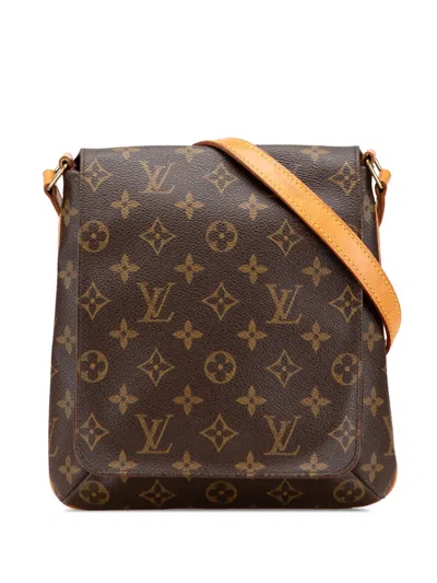 Pre-owned Louis Vuitton 2003 Monogram Musette Salsa Short Strap Shoulder Bag In Brown