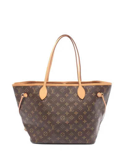 Pre-owned Louis Vuitton 2003 Monogram Neverfull Mm Shoulder Bag In Brown