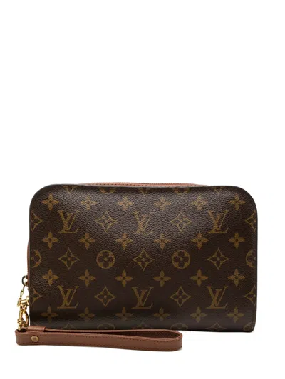 Pre-owned Louis Vuitton 2003 Monogram Orsay Clutch Bag In Brown