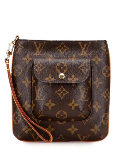 Pre-owned Louis Vuitton 2003 Monogram Partition Clutch Bag In Brown