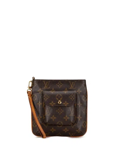 Pre-owned Louis Vuitton 2003 Monogram Partition Clutch Bag In Brown