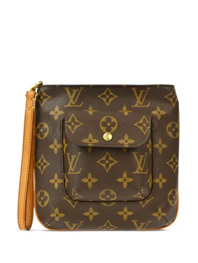Pre-owned Louis Vuitton 2003 Monogram Partition Clutch Bag In Brown