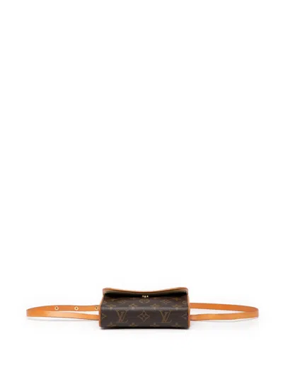 Pre-owned Louis Vuitton 2003 Monogram Pochette Florentine Belt Bag In Brown