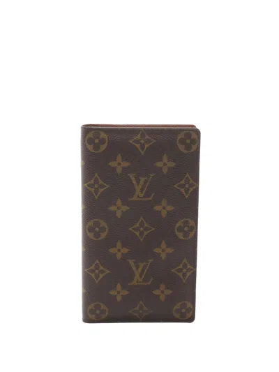 Pre-owned Louis Vuitton 2003 Monogram Porte Chequier Carte Credit Long Wallets In Brown