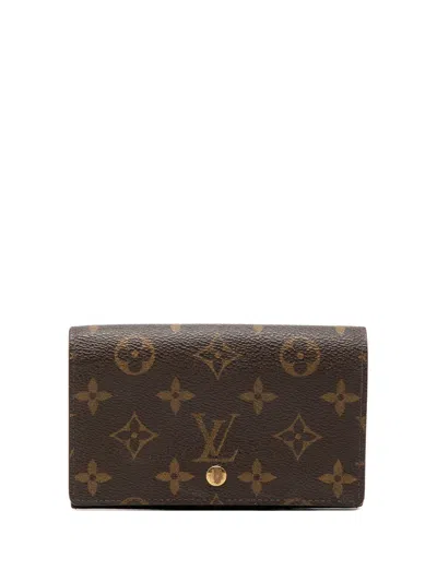 Pre-owned Louis Vuitton 2003 Monogram Porte Monnaie Billets Tresor Wallet Small Wallets In Brown