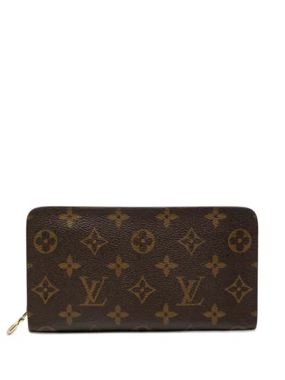 Pre-owned Louis Vuitton 2003 Monogram Porte Monnaie Zippy Wallet Long Wallets In Brown