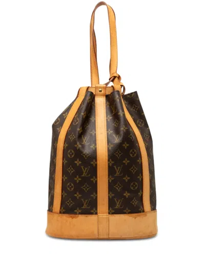 Pre-owned Louis Vuitton 2003 Monogram Randonnee Pm Bucket Bag In Brown