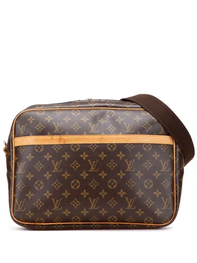 Pre-owned Louis Vuitton 2003 Monogram Reporter Gm Crossbody Bag In Brown
