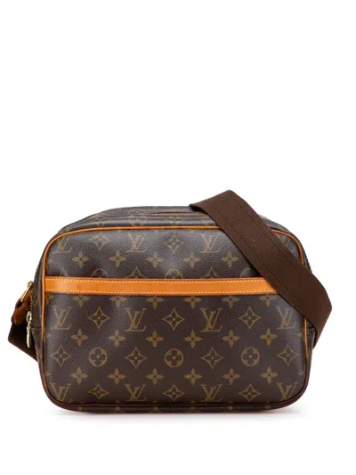 Pre-owned Louis Vuitton 2003 Monogram Reporter Pm Crossbody Bag In Brown