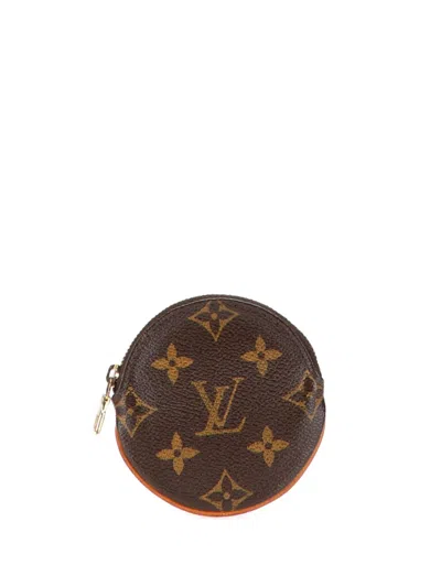 Pre-owned Louis Vuitton 2003 Monogram Round Coin Pouch In Brown