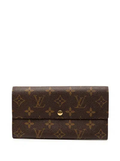 Pre-owned Louis Vuitton 2003 Monogram Sarah Wallet Long Wallets In Brown