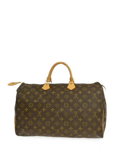 Pre-owned Louis Vuitton 2003 Monogram Speedy 40 Handbag In Brown