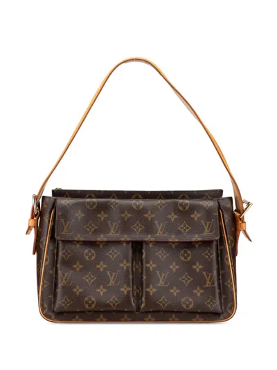 Pre-owned Louis Vuitton 2003 Monogram Viva Cite Gm Shoulder Bag In Brown
