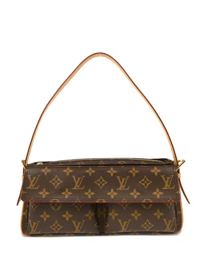 Pre-owned Louis Vuitton 2003 Monogram Viva Cite Mm Handbag In Brown