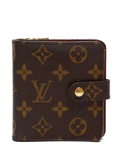 Pre-owned Louis Vuitton 2003 Monogram Zipped Wallet In Brown