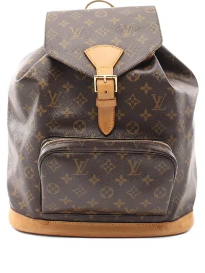 Pre-owned Louis Vuitton 2003 Montsouris Gm Backpack In Brown